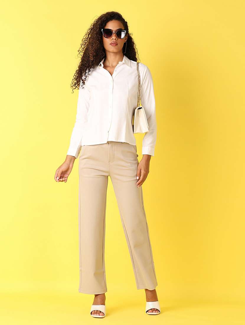 women white solid formal shirt - 21490140 -  Standard Image - 4