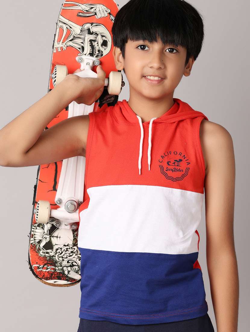 boys hooded color block t-shirt - 21490202 -  Standard Image - 1