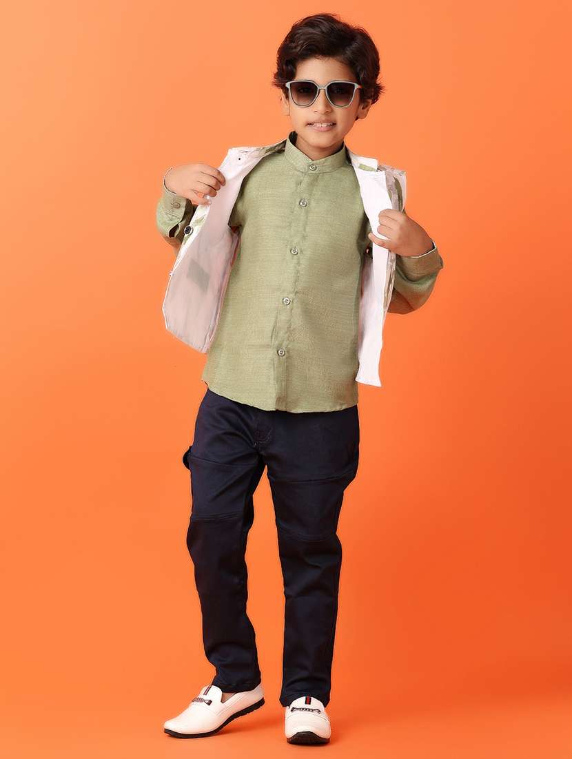 boys green cotton full length set - 21490213 -  Standard Image - 1