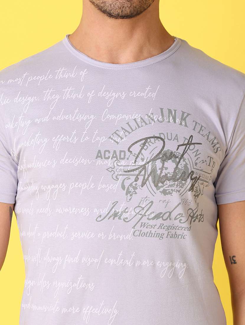 men round neck front print t-shirt - 21490238 -  Standard Image - 4
