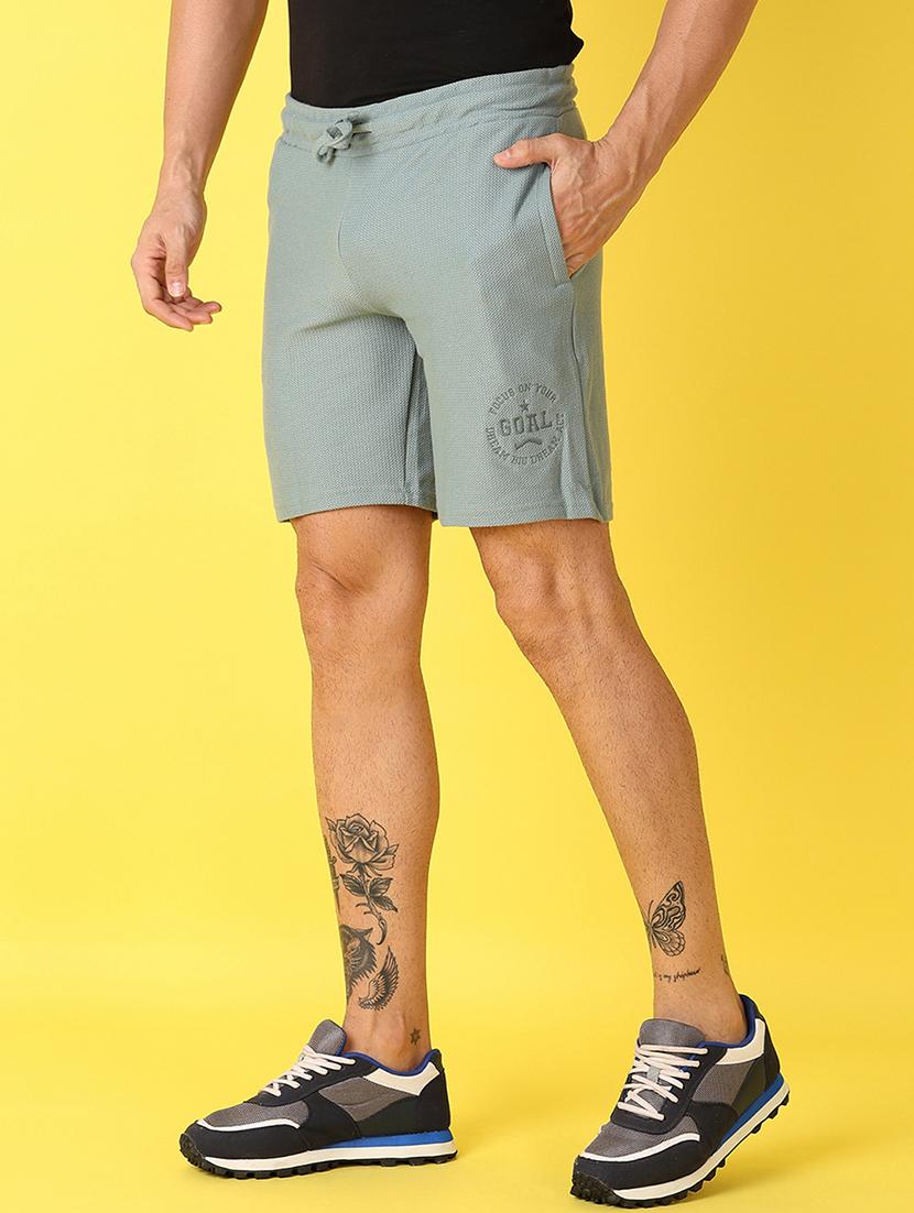 men sea green solid shorts - 21490299 - Standard Image - 1