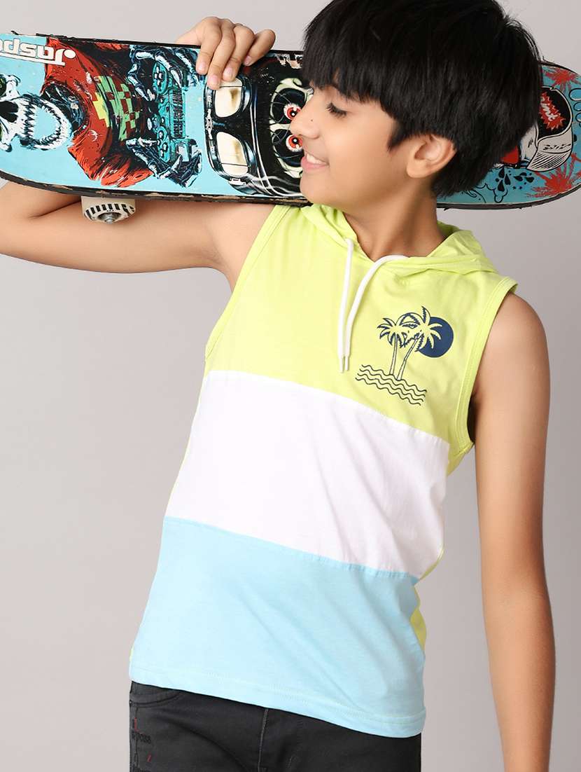 boys hooded color block t-shirt - 21490415 -  Standard Image - 1