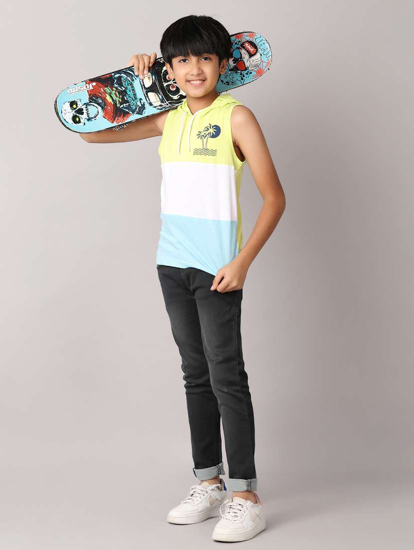 boys hooded color block t-shirt - 21490415 -  Standard Image - 4