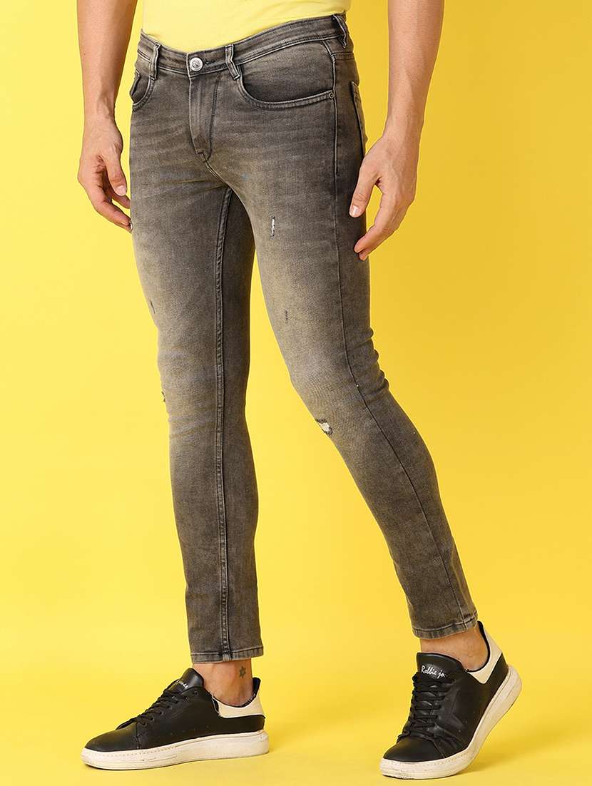 men grey plain jeans - 21490417 - Standard Image - 1