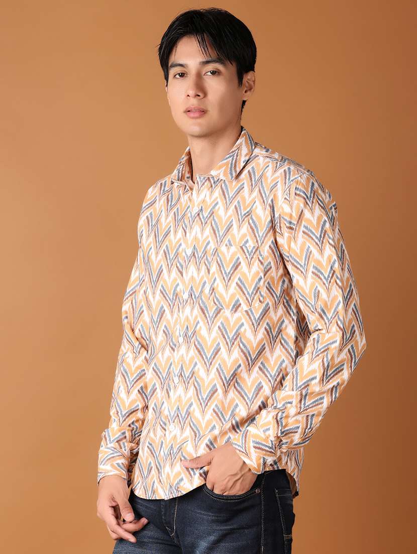 men collared printed casual shirt - 21490460 -  Standard Image - 1