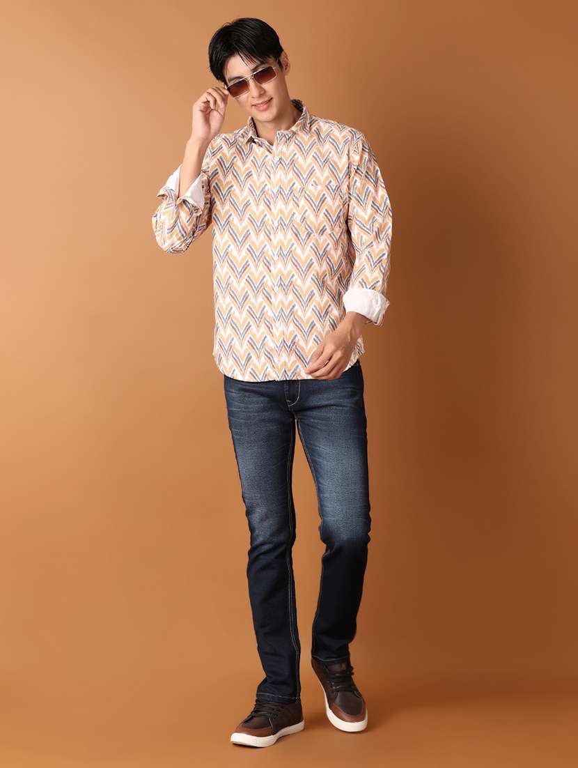men collared printed casual shirt - 21490460 -  Standard Image - 4