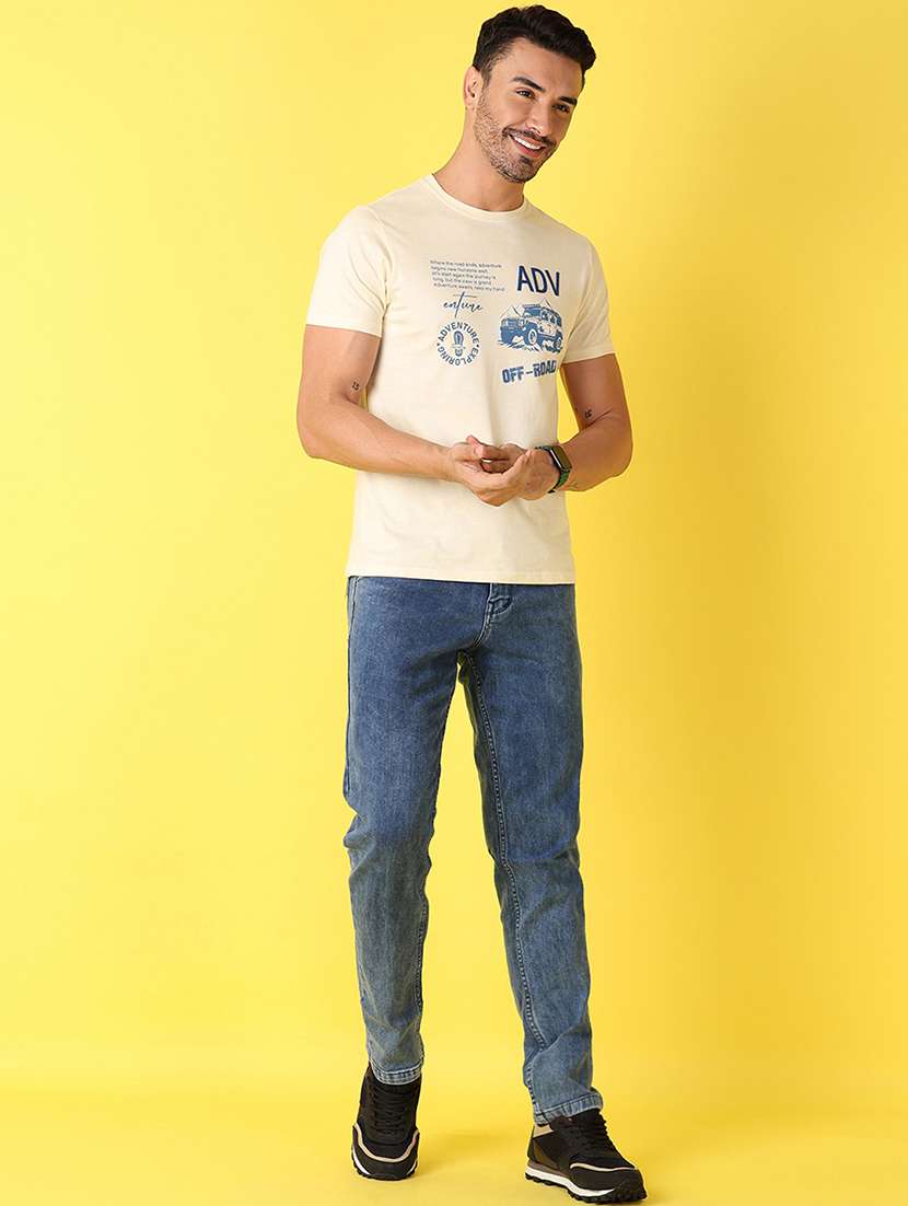Men Light Blue Plain Jean - 21490499 -  Standard Image - 4