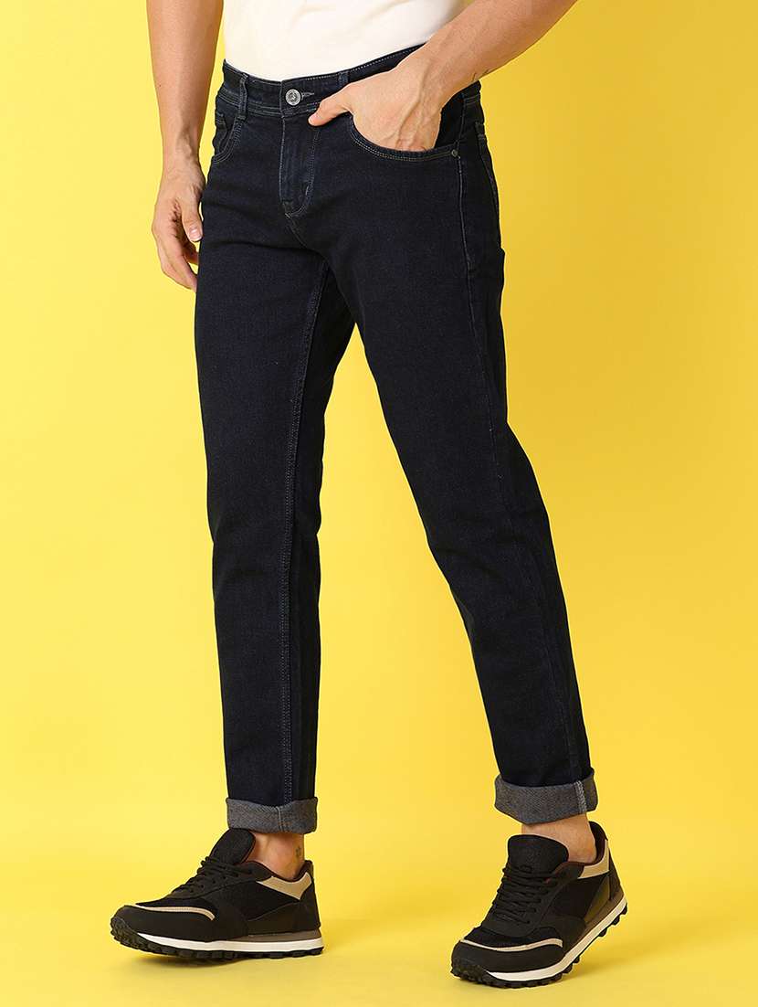 men solid mid rise jeans - 21490500 -  Standard Image - 1