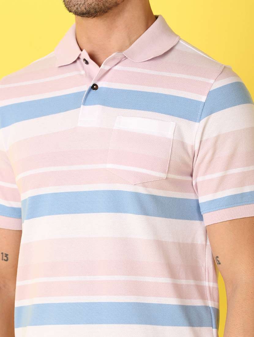 men short sleeve stripes polo t-shirt - 21490554 -  Standard Image - 4