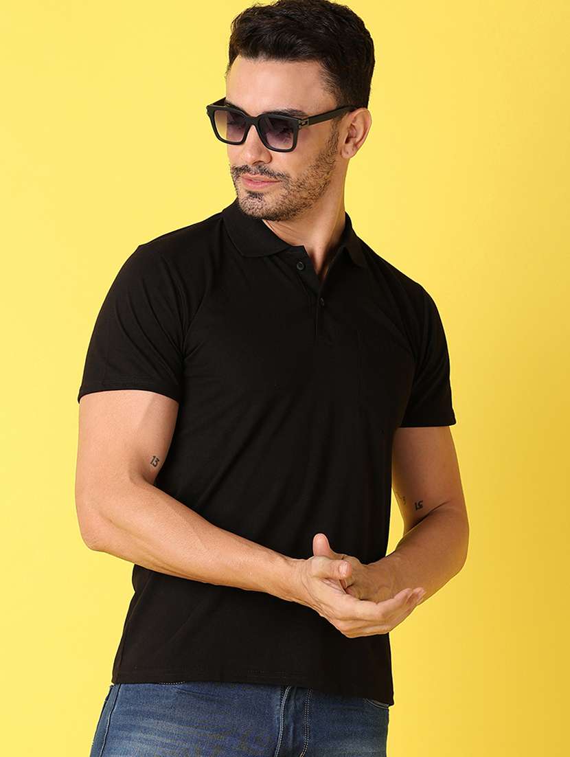 men short sleeve solid polo t-shirt - 21490560 -  Standard Image - 1