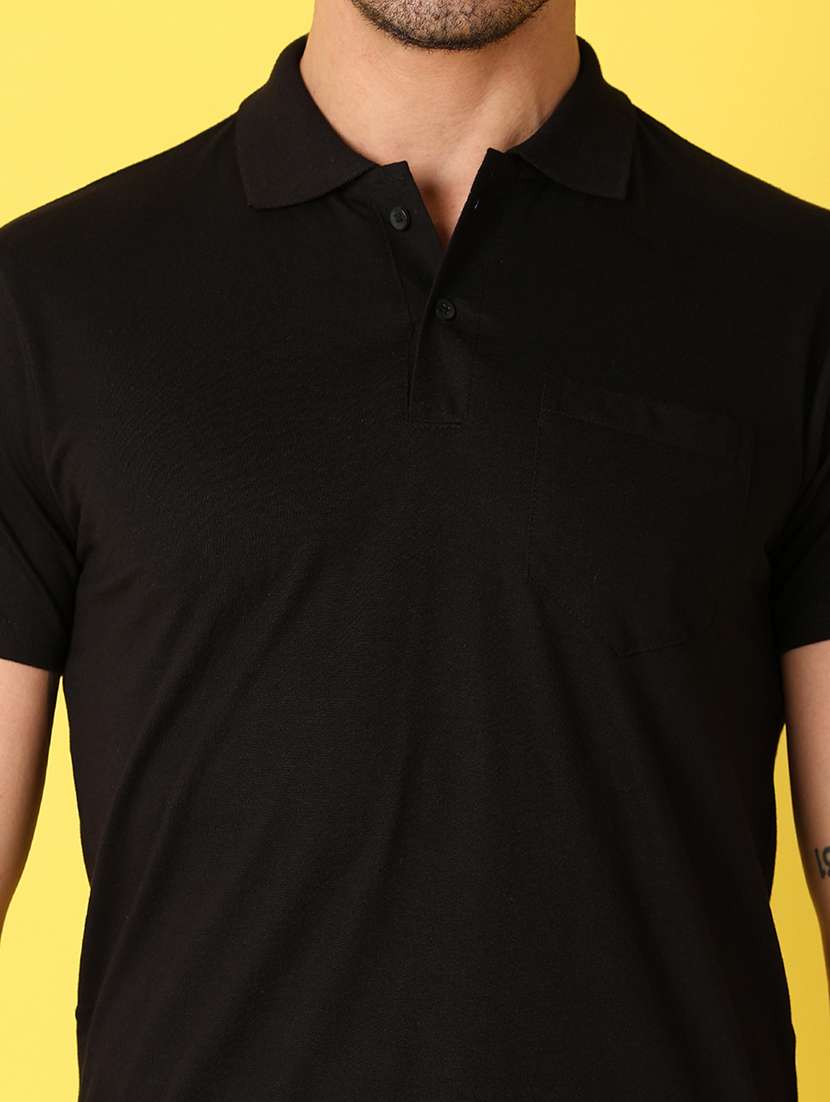 men short sleeve solid polo t-shirt - 21490560 -  Standard Image - 4