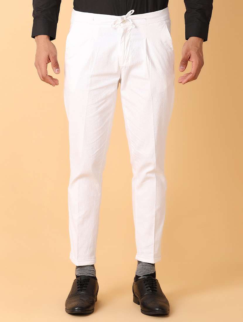 men solid pleated formal trouser - 21490597 -  Zoom Image - 0