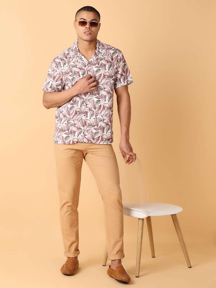 men khaki solid chinos casual trouser - 21490651 -  Standard Image - 4