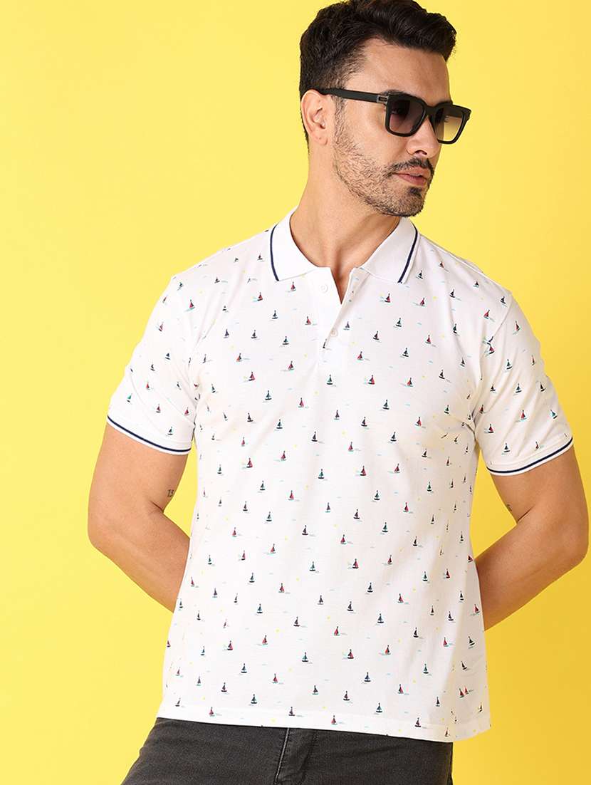 men short sleeve printed polo t-shirt - 21490854 -  Standard Image - 1