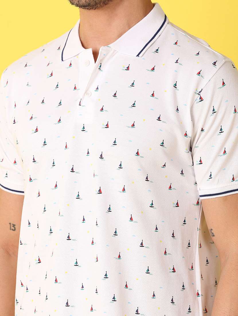men short sleeve printed polo t-shirt - 21490854 - Standard Image - 4
