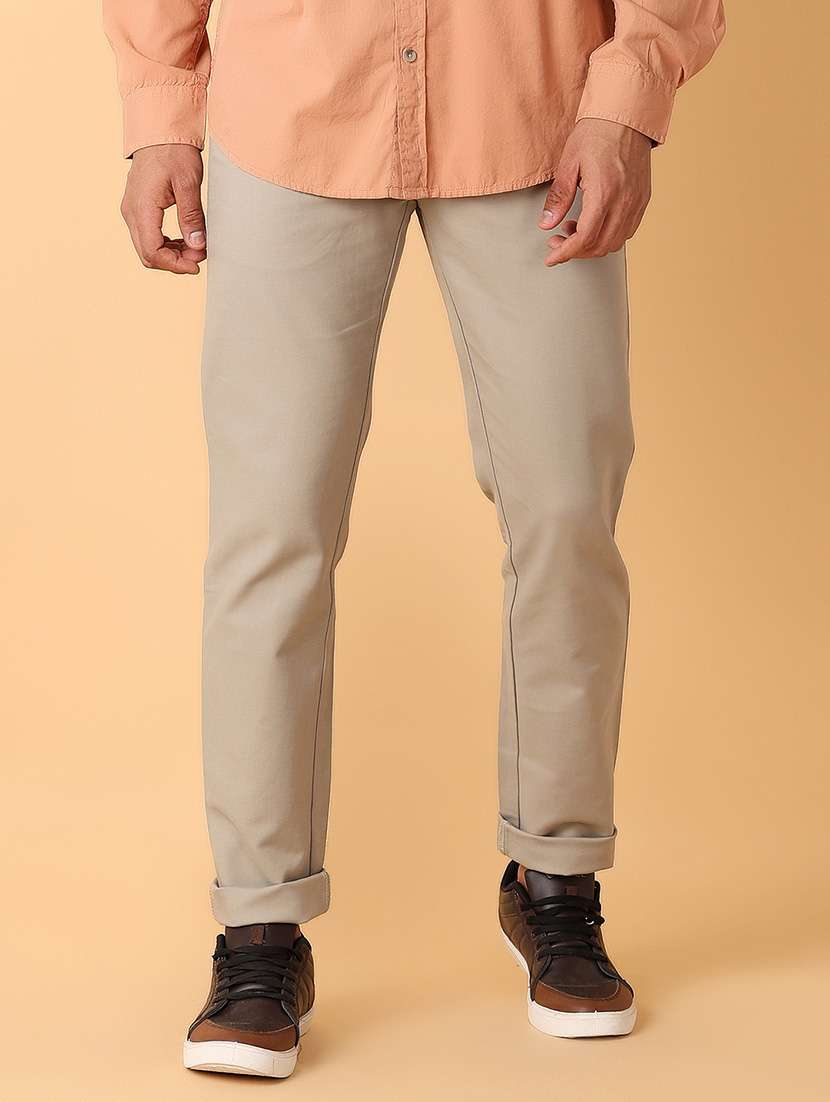 men solids chinos casual trouser - 21490863 -  Standard Image - 1