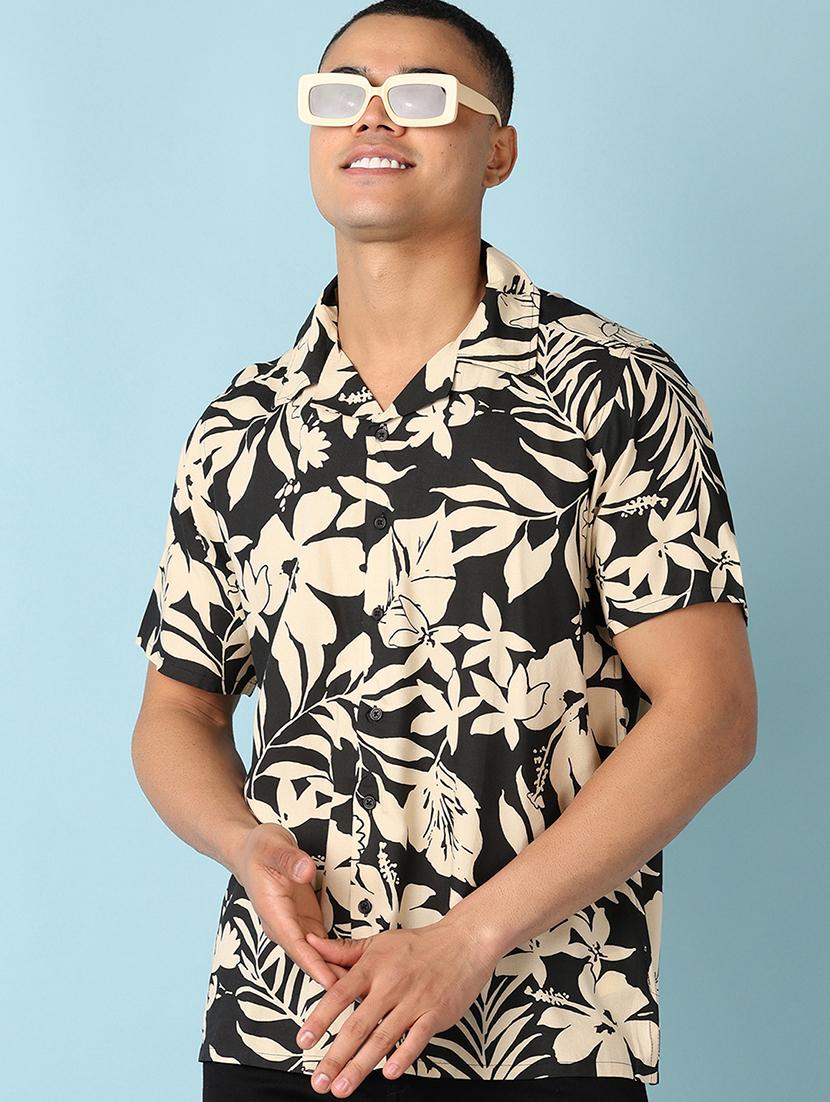 men floral short sleeve casual shirt - 21490979 - Standard Image - 1