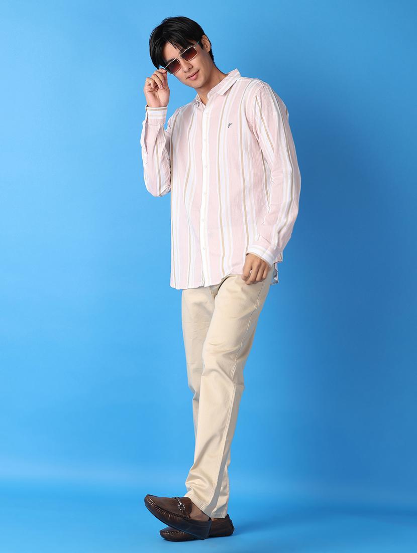 men beige cotton blend chinos - 21491010 - Standard Image - 4