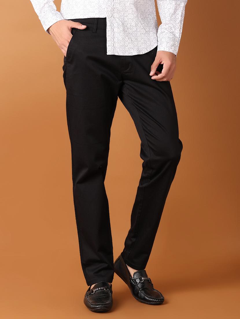 men black cotton blend chinos - 21491013 - Standard Image - 1