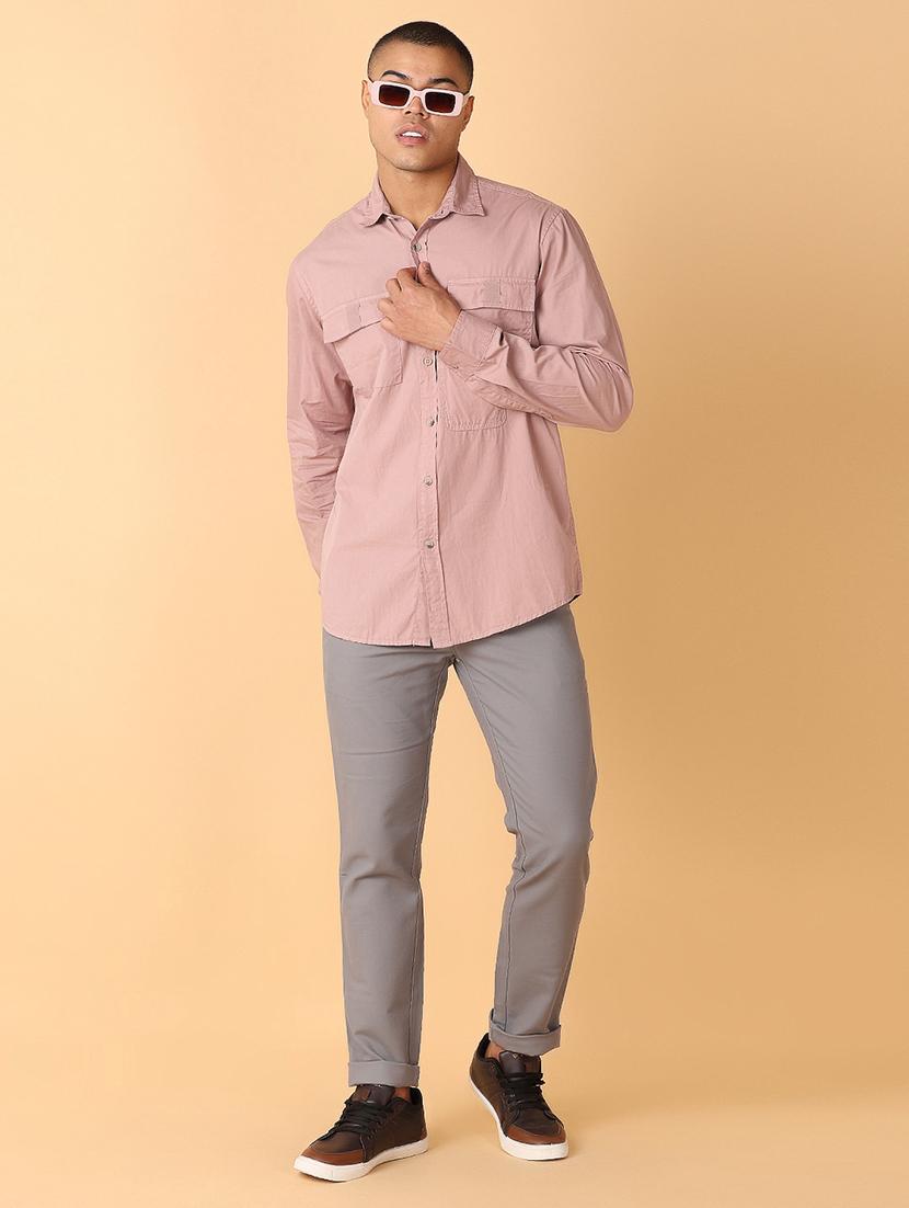 men solid collared long sleeves casual shirt - 21491024 - Standard Image - 4