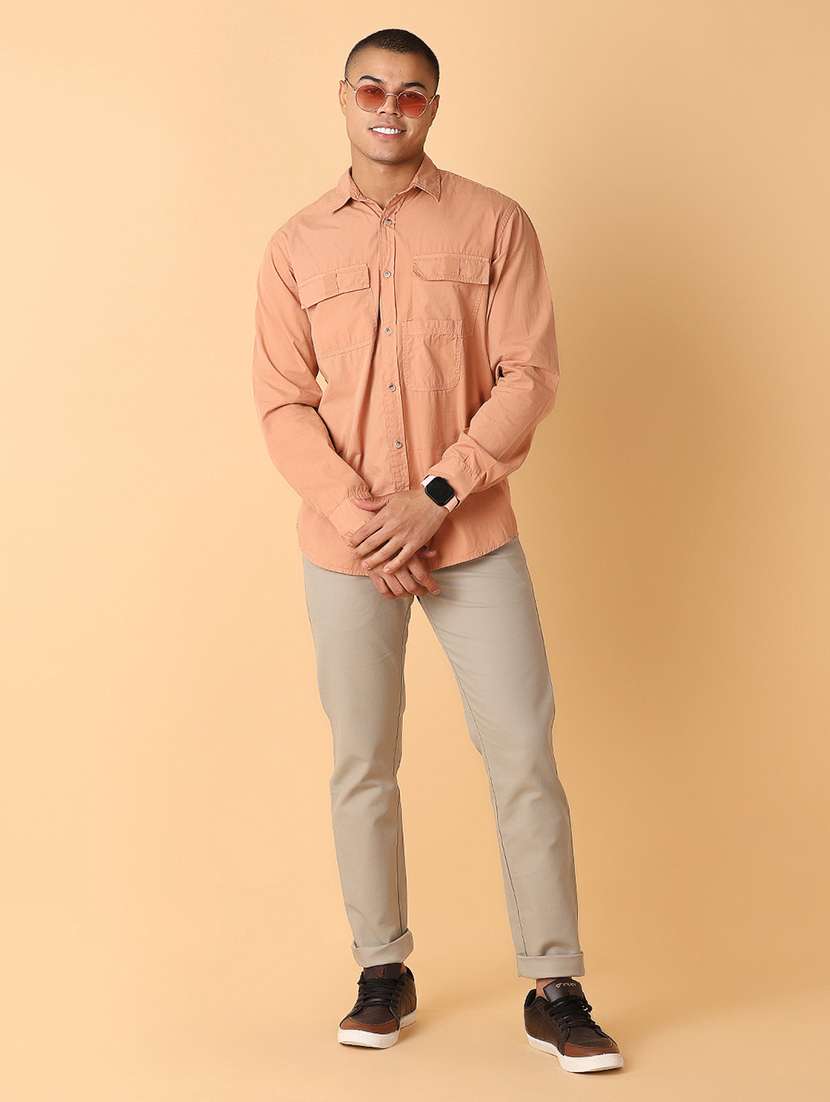men solid collared long sleeves casual shirt - 21491026 -  Standard Image - 4