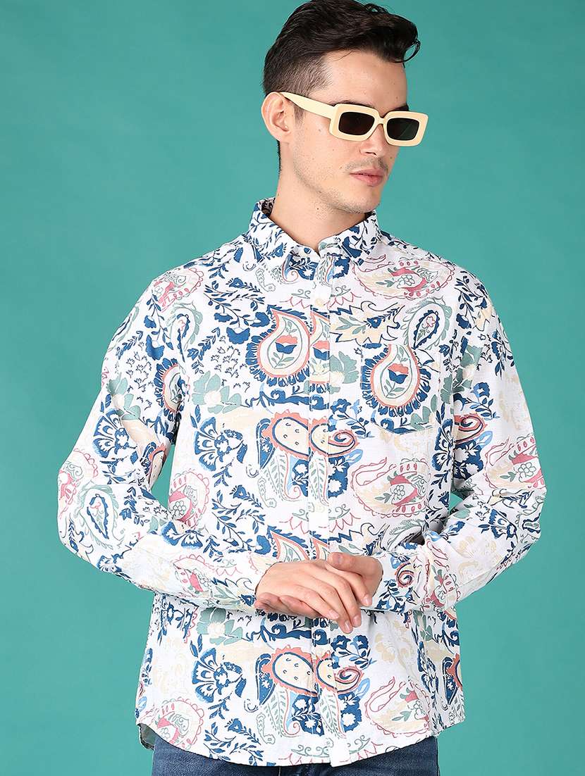 men long sleeves printed casual shirt - 21491057 -  Standard Image - 1