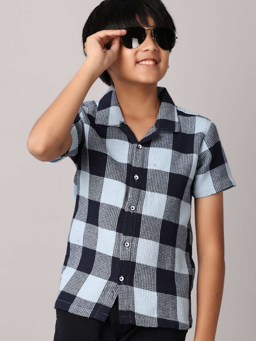 boys blue cotton shirt - 21491084 - Standard Image - 1
