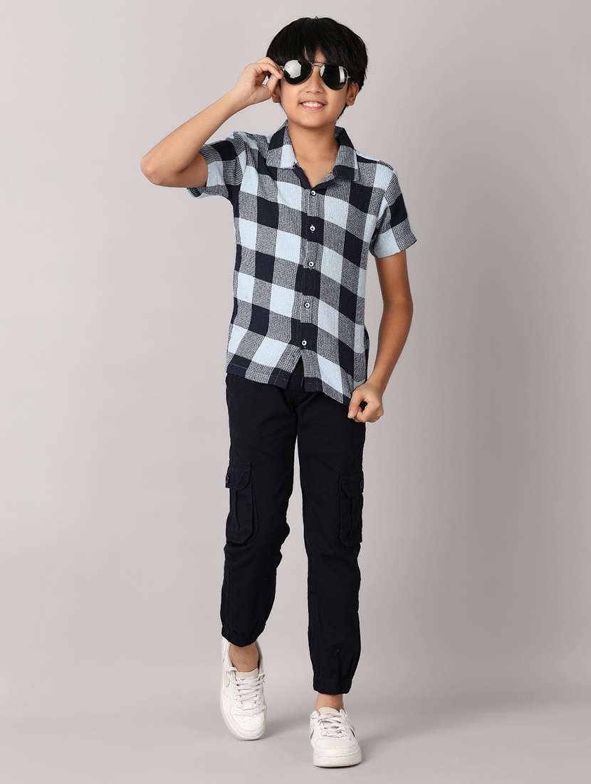 boys blue cotton shirt - 21491084 - Standard Image - 4