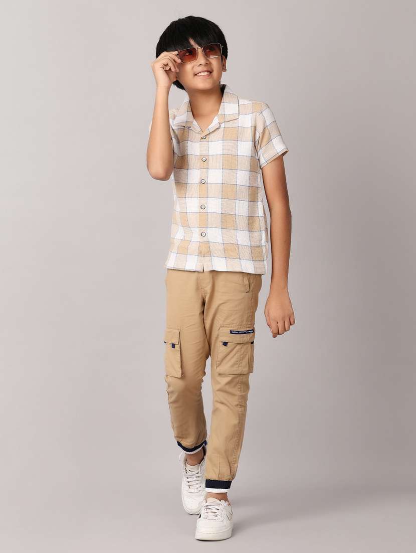 men beige cotton shirt - 21491085 -  Standard Image - 4