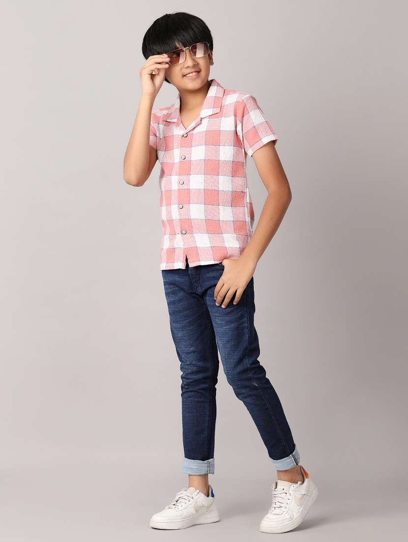boys peach cotton shirt - 21491087 -  Standard Image - 4