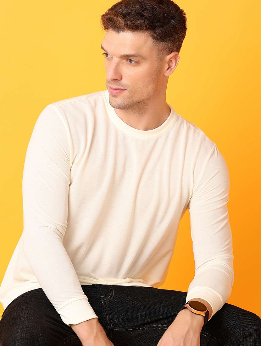 men round neck solid t-shirt - 21491104 -  Standard Image - 1