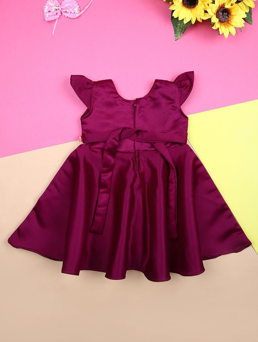 girls embellished round neck fit & flare dress - 21491126 -  Standard Image - 1