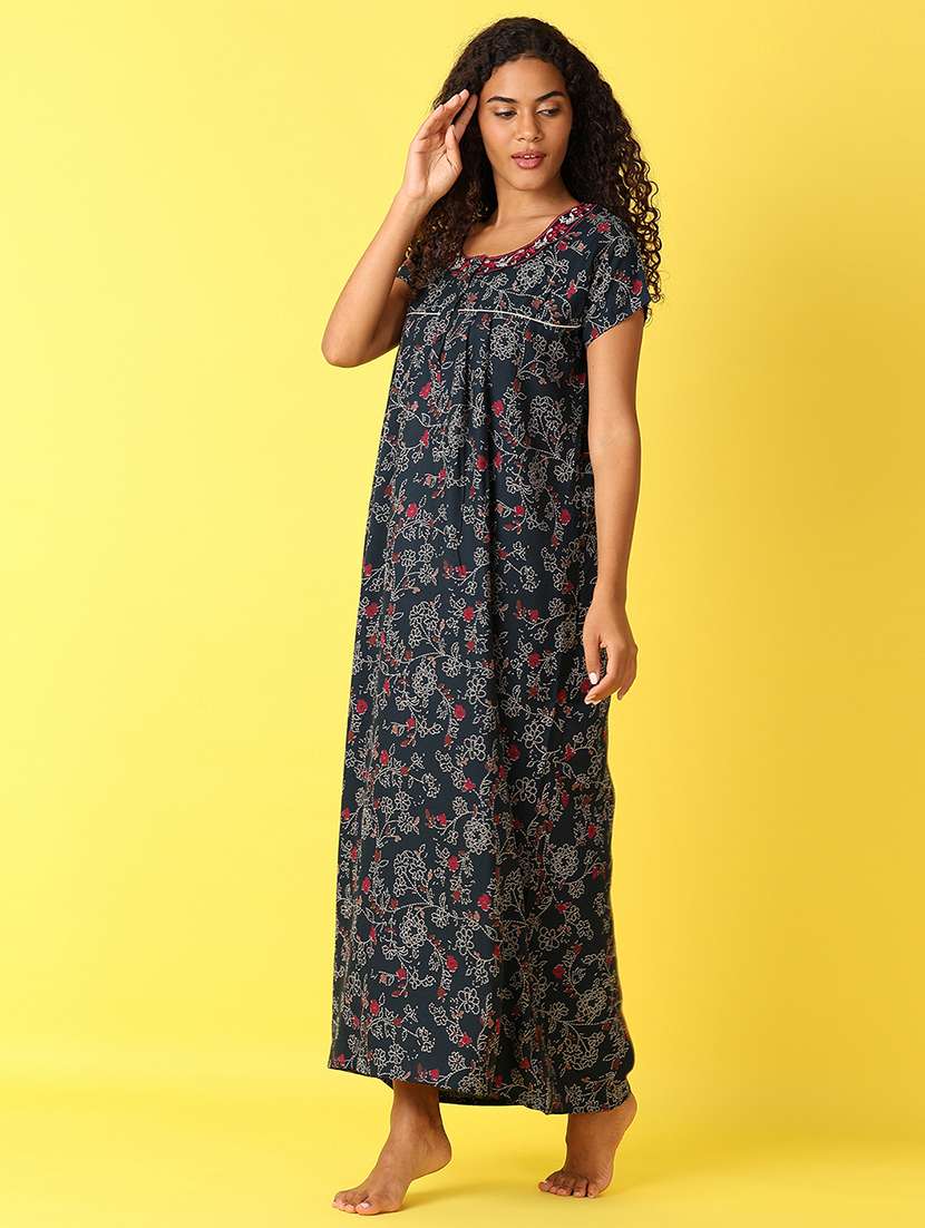women blue printed nighty - 21491144 -  Standard Image - 1