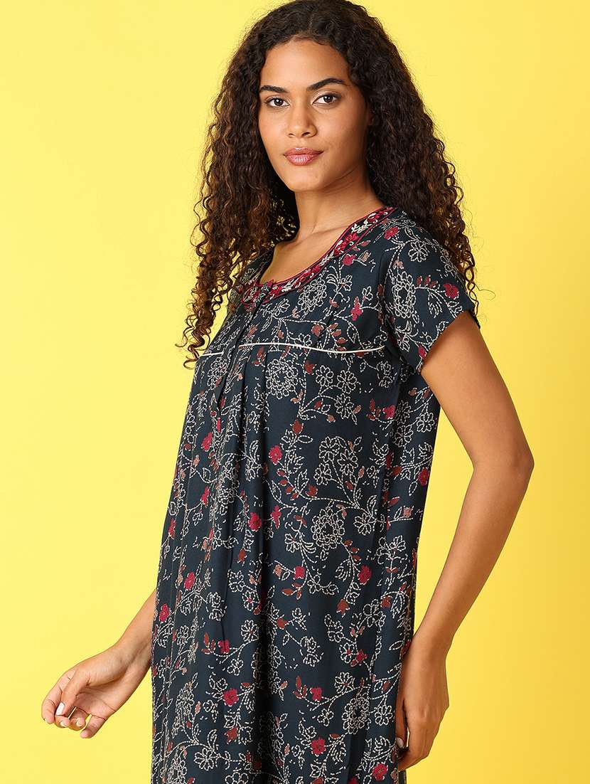 women blue printed nighty - 21491144 -  Standard Image - 4