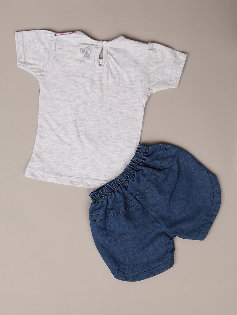 girls printed short sleeves top & shorts set - 21491184 - Standard Image - 1