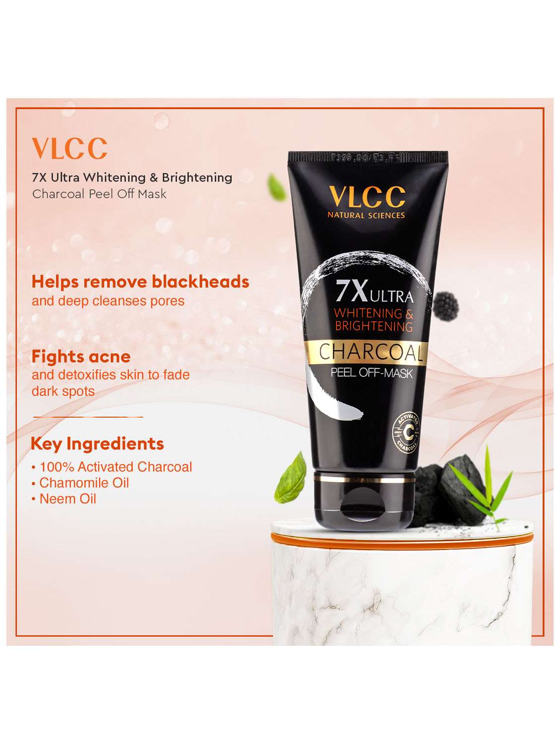 charcoal peel off mask 7x ultra whitening & brightening & acne defense serum facewash - 21491336 -  Standard Image - 4