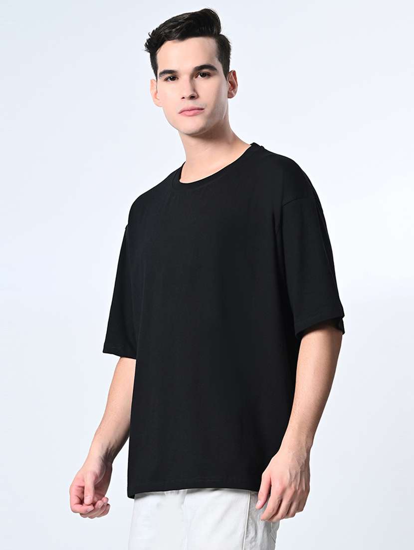 men solid oversized plain t-shirt - 21491353 - Standard Image - 1