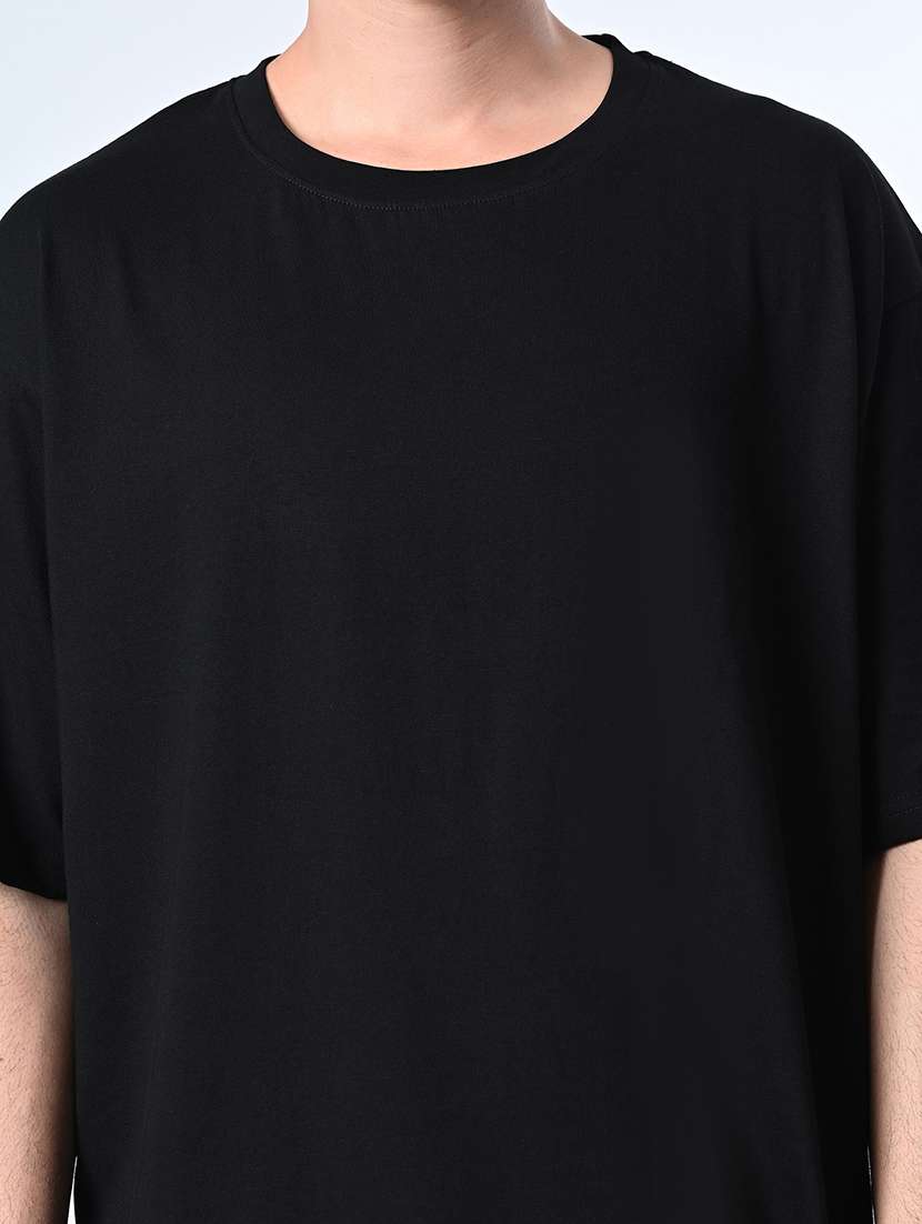 men solid oversized plain t-shirt - 21491353 - Standard Image - 4