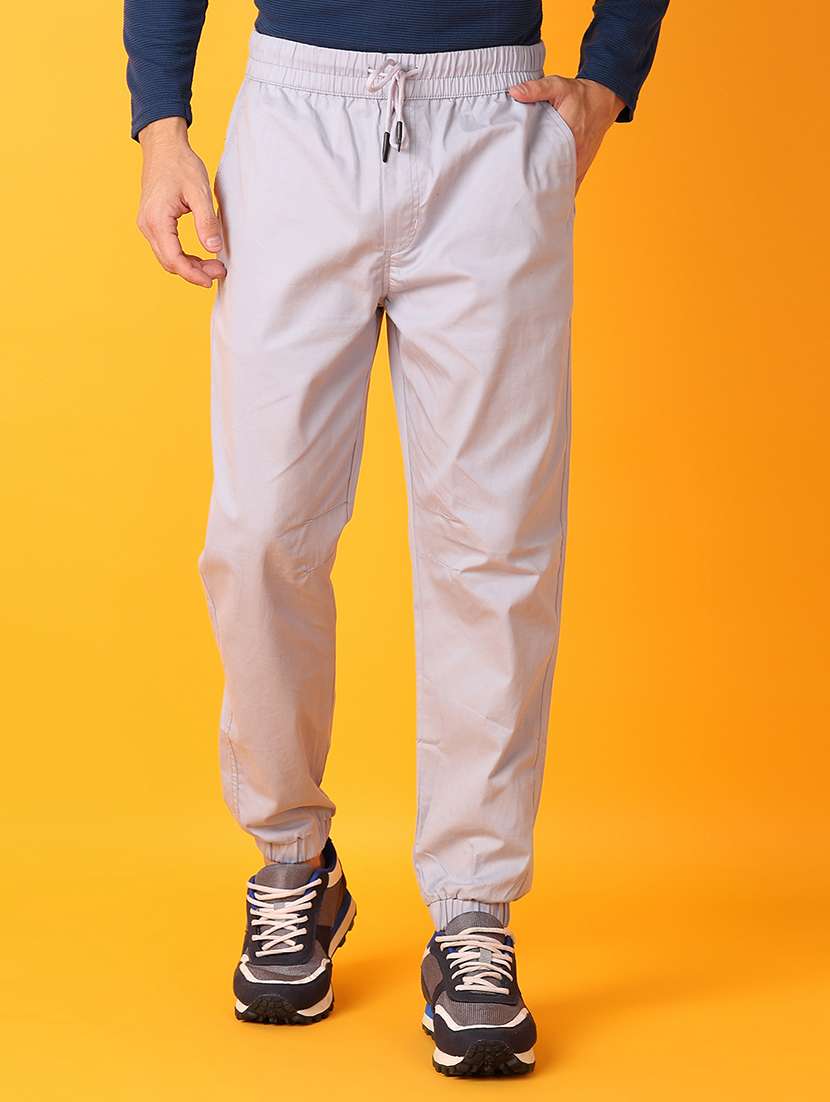 men mid-rise solid jogger