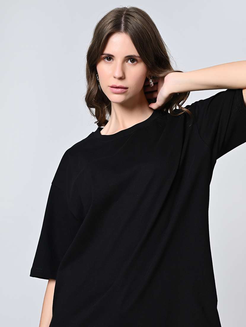 women black cotton regular t-shirt - 21491379 - Standard Image - 4
