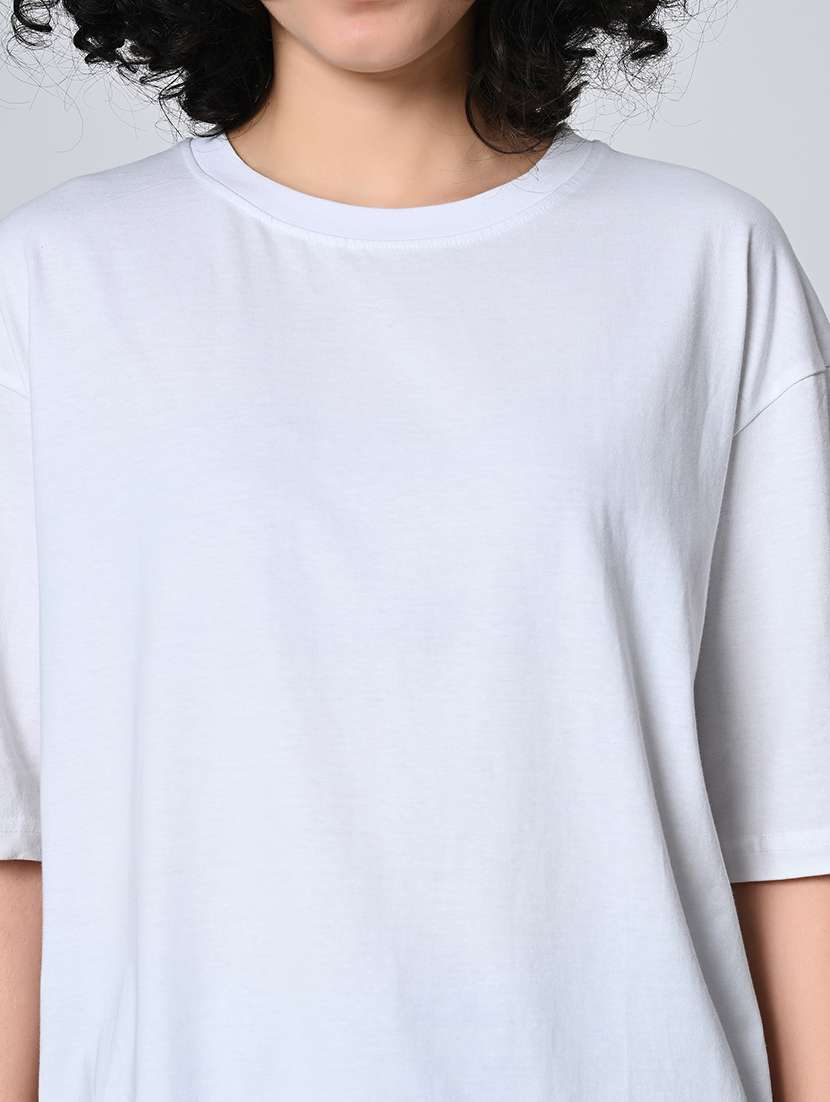 women white cotton regular t-shirt - 21491387 - Standard Image - 4