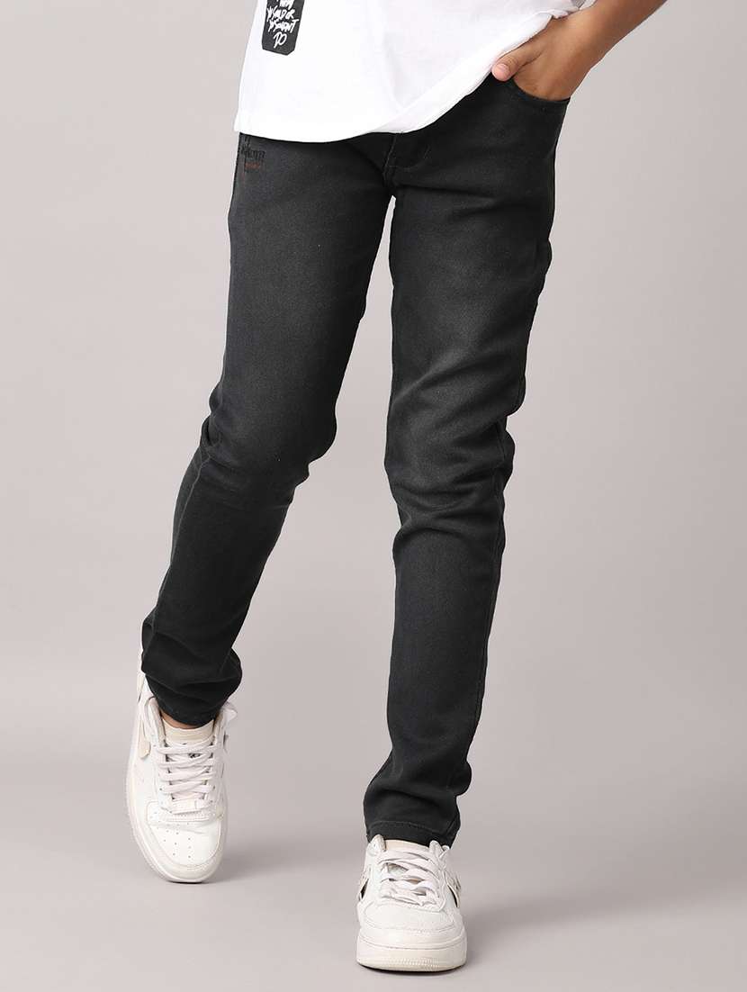 boys black plain jean - 21491476 -  Standard Image - 1