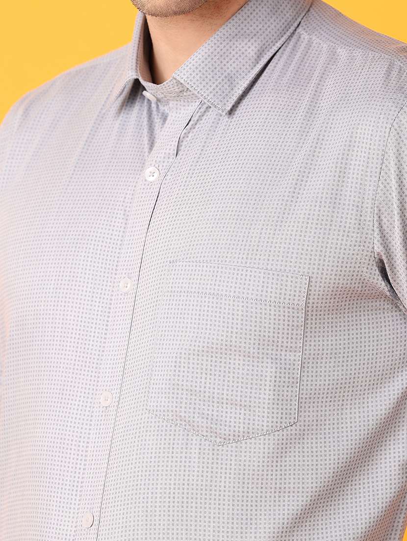 men grey cotton formal shirt - 21491489 -  Standard Image - 4
