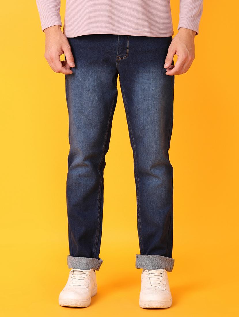 men blue plain jean