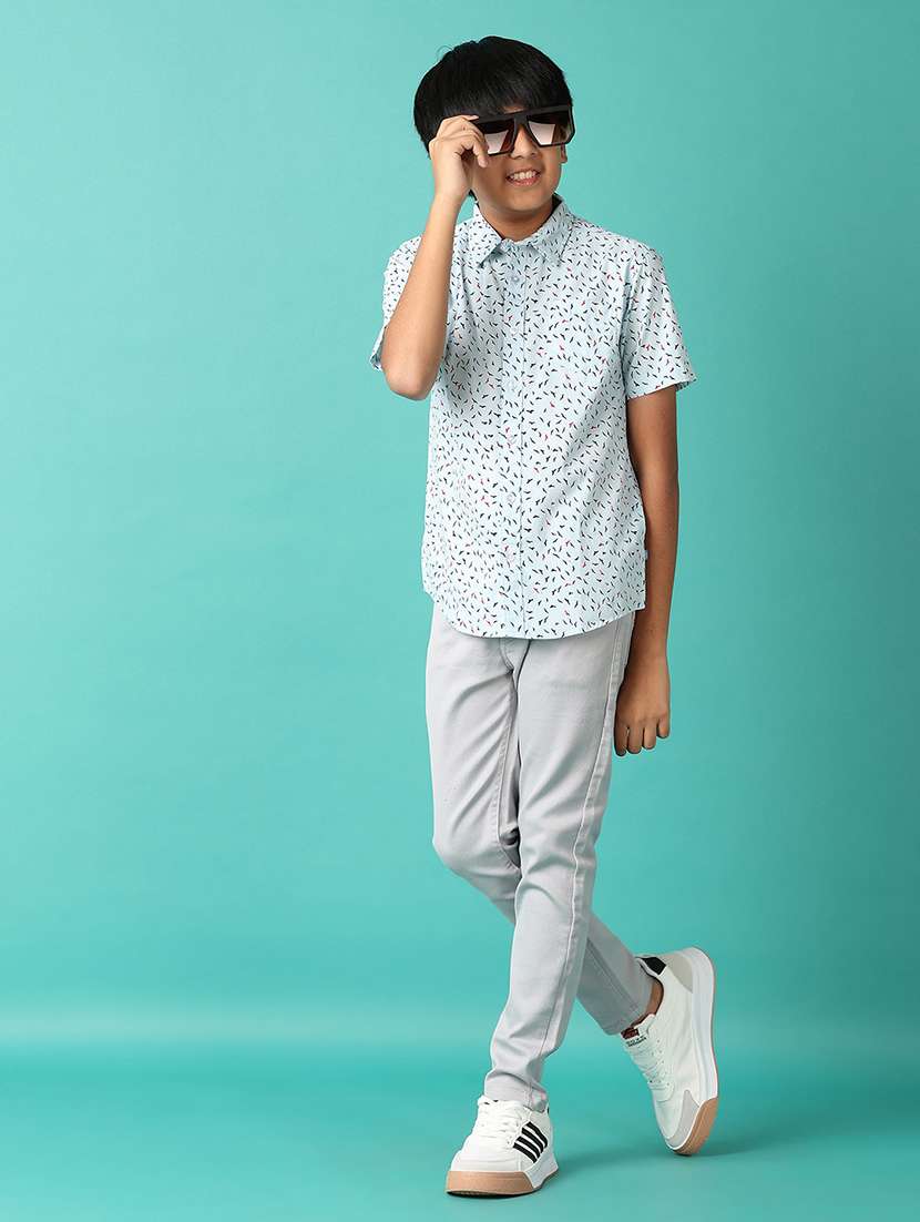 boys blue printed shirt - 21491804 -  Standard Image - 4