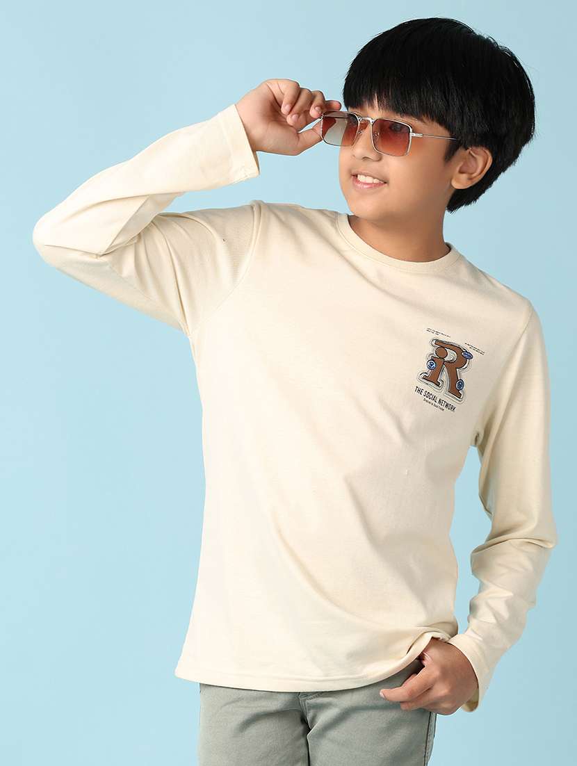 boys round neck typographic t-shirt - 21491806 -  Standard Image - 1