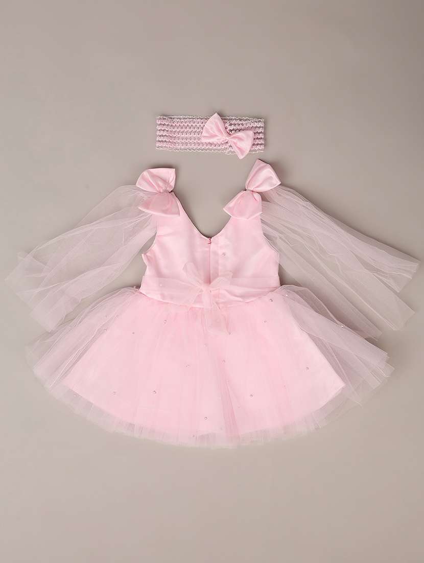 girls v neck embellished party wear frock  - 21491851 -  Standard Image - 1