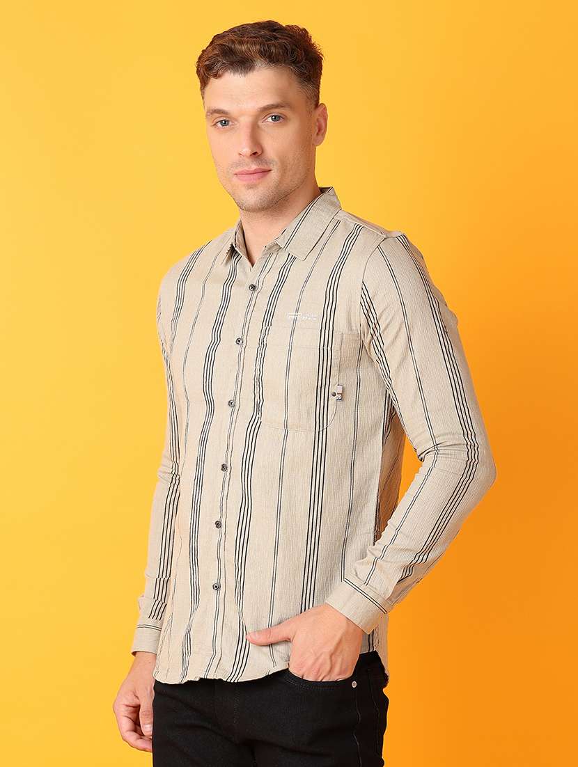 men brown cotton casual shirt - 21491902 -  Standard Image - 1