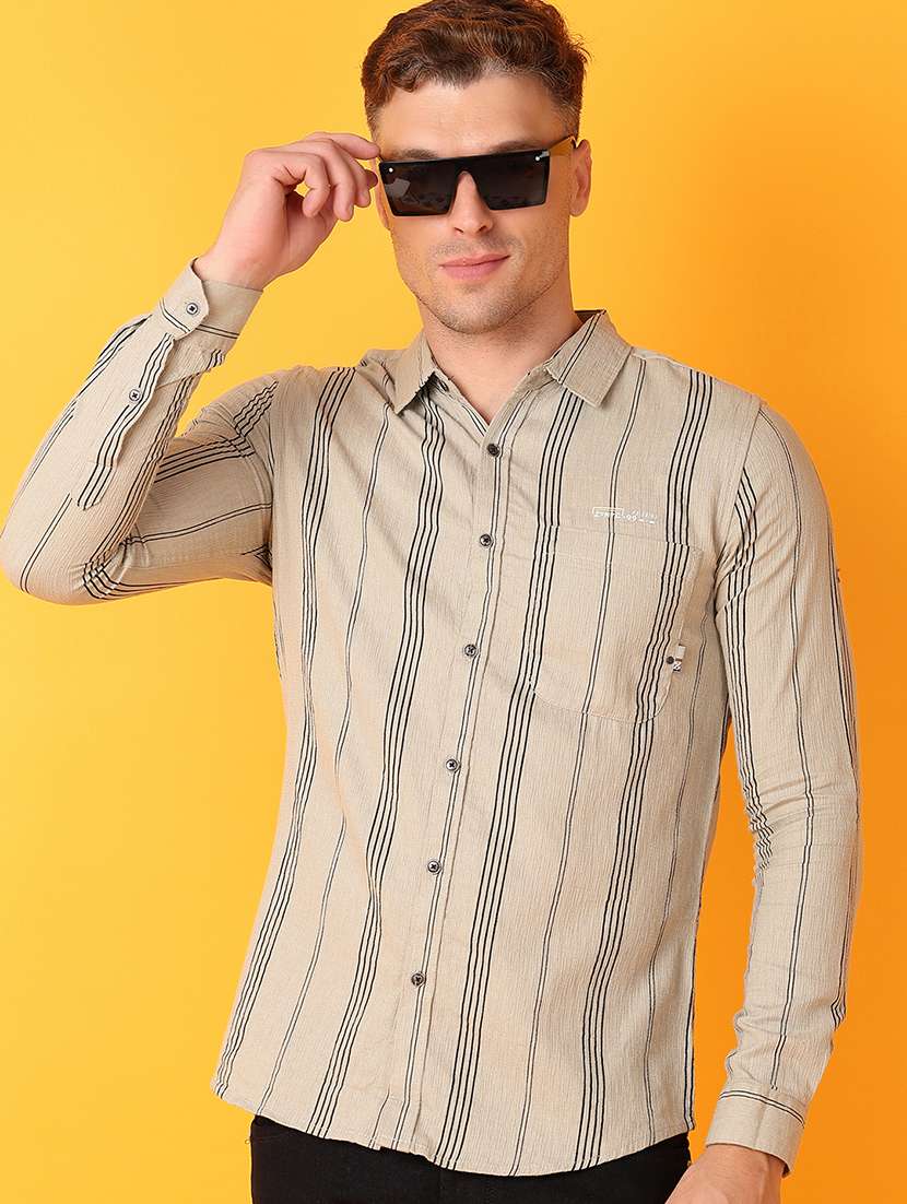 men brown cotton casual shirt - 21491902 -  Standard Image - 4