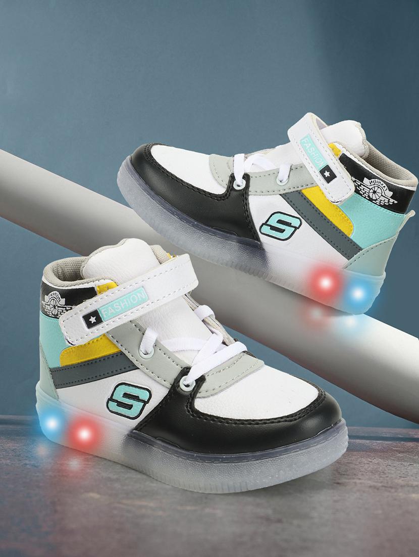 kids white synthetic sneakers